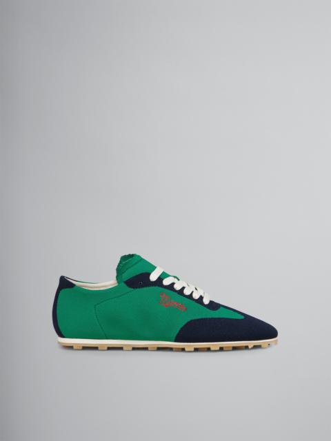 Marni GREEN BLUEBLACK STRETCH JACQUARD PEBBLE SNEAKER