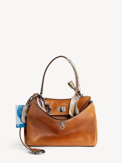 BALENCIAGA Women's Rodeo Handbag Small With Charms in Tan Cowboy
