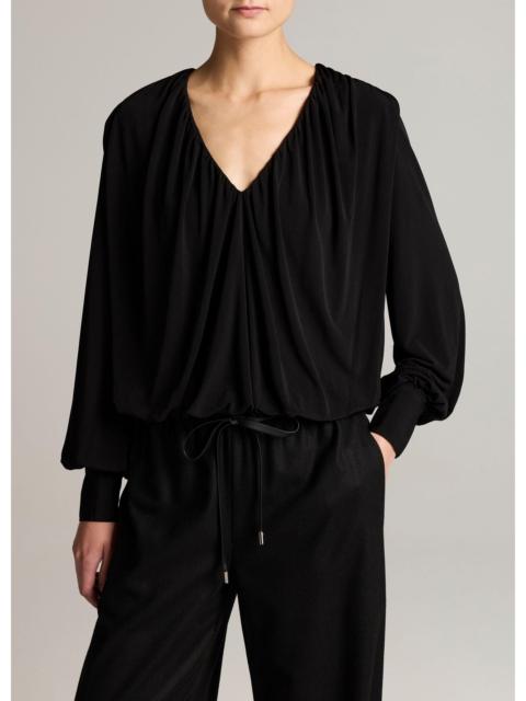 Vince Matte Jersey V-Neck Bubble Top
