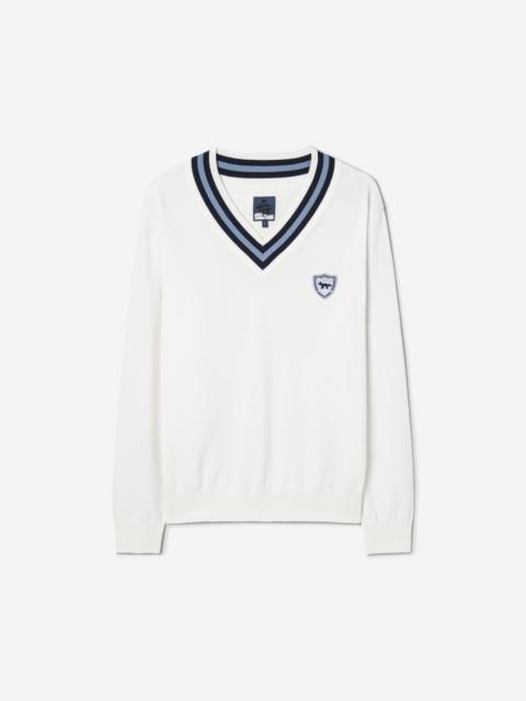 Maison Kitsuné Men Crest Logo Vneck Pullover Sweater