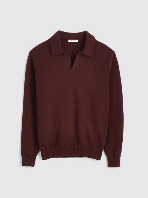 Madewell Johnny-Collar Sweater Polo in Textured Cotton