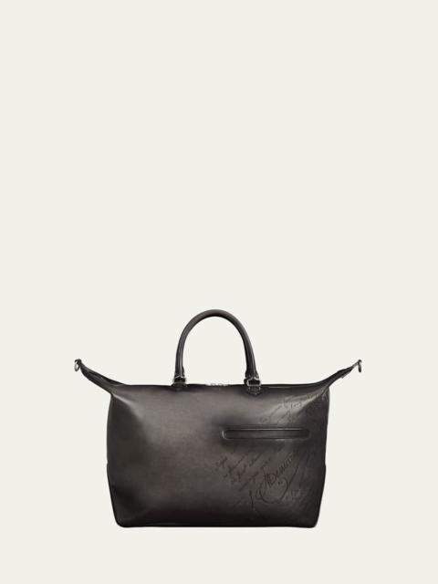 Berluti Men's Toujours Soft Scritto Leather Travel Bag