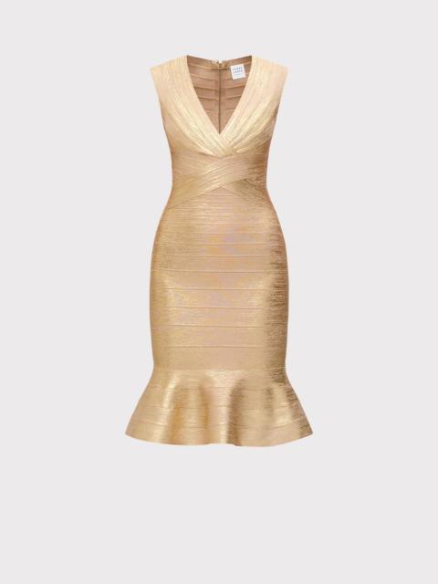 HERVE LEGER THE METALLIC SOPHIE DRESS