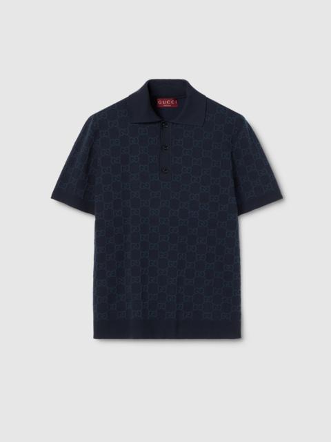 GG cotton silk jacquard polo shirt