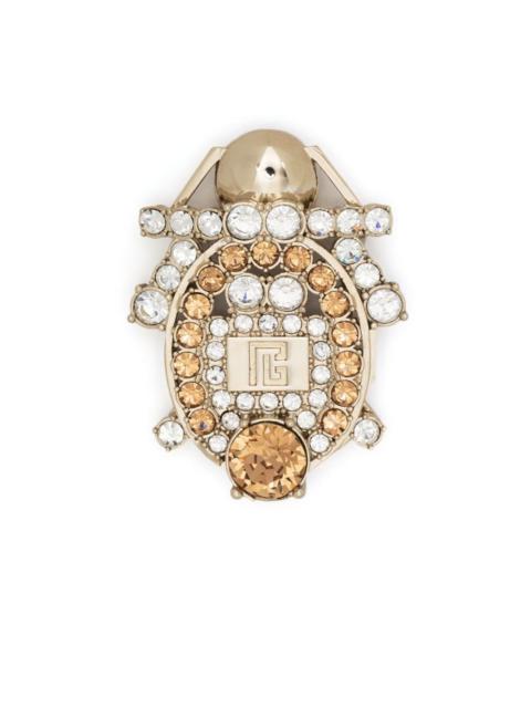 Balmain Beetle crystal-embellished brooch