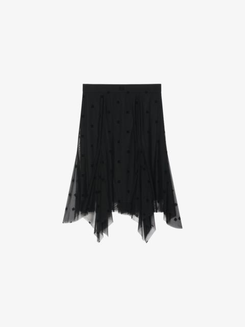 Givenchy PLEATED SKIRT IN 4G TULLE