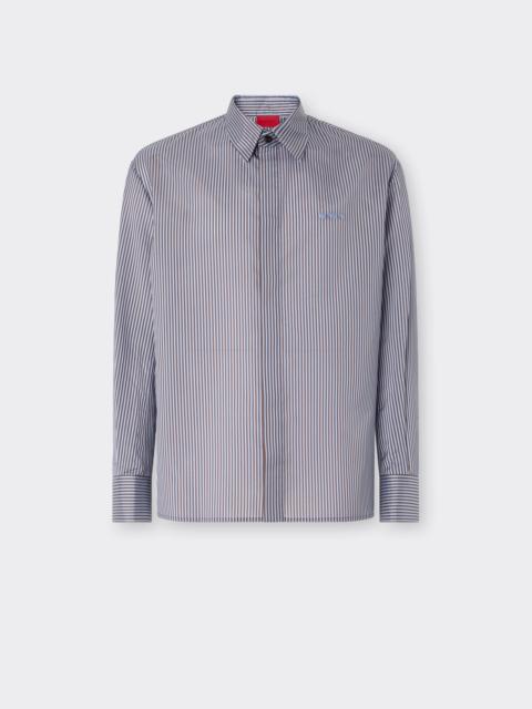 Ferrari Silk-blend Barré shirt with embroidery