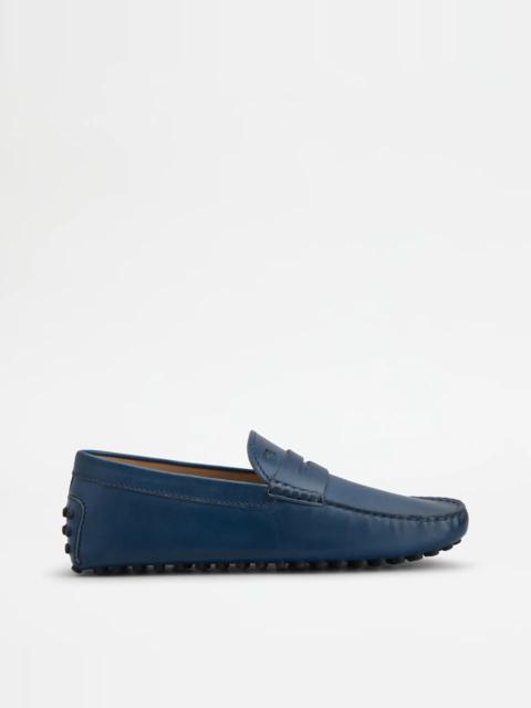 GOMMINO DRIVING SHOES IN LEATHER - BLUE