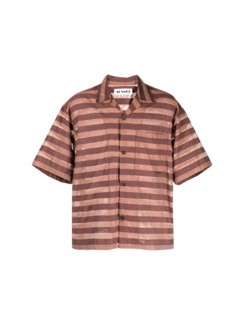 striped cotton-blend shirt