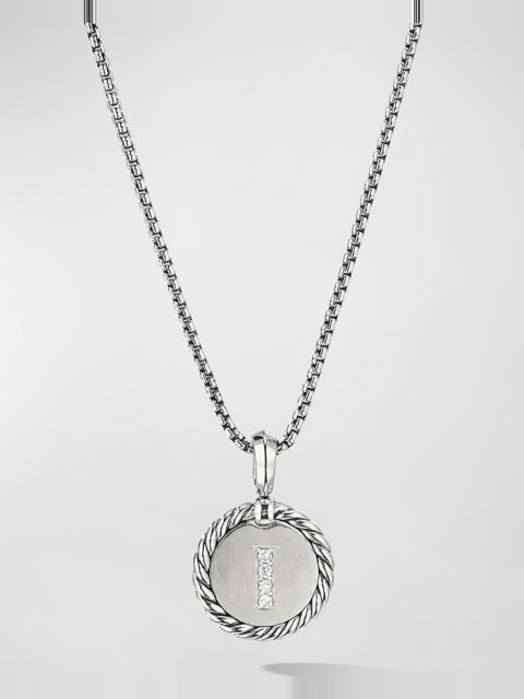 DAVID YURMAN Cable Collectibles Initial Pendant with Diamonds in Silver, 28mm