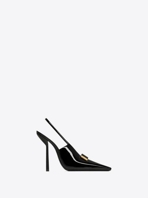 SAINT LAURENT madame slingback pumps in patent leather