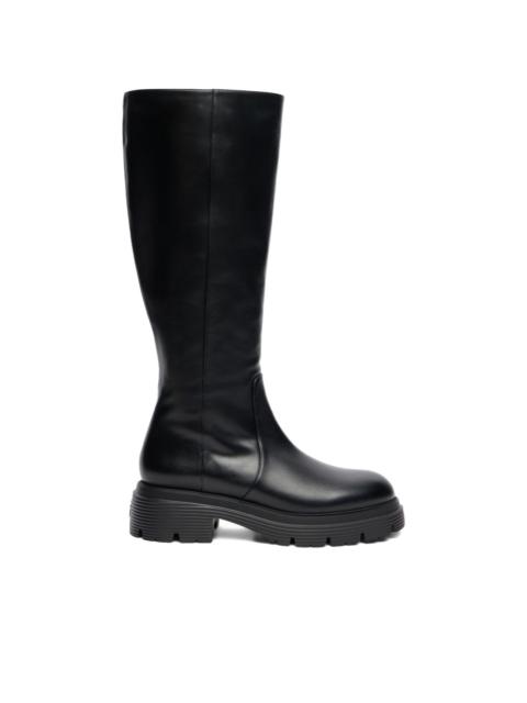 Stuart Weitzman 40mm Hudson lug sole lite zip boots