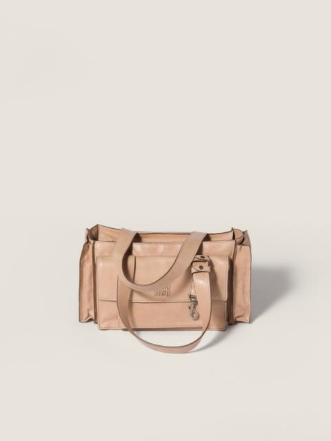 Miu Miu Utilitaire nappa leather shopping bag