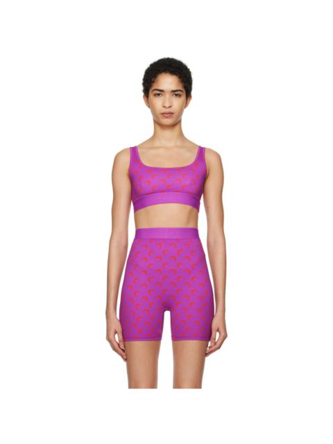 Marine Serre SSENSE Exclusive Purple & Red Moon Printed Jersey Sport Bra