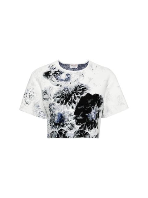 Chiaroscuro floral-jacquard T-shirt