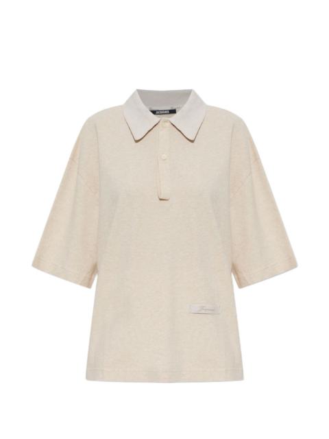 JACQUEMUS Ruban logo-patch polo shirt