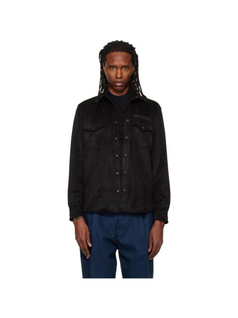 HUGO Black Oversized-Fit Embroidered Logo Shirt