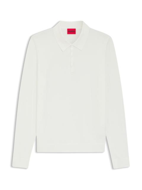HUGO SLIM-FIT KNIT POLO WITH CONCEALED PLACKET