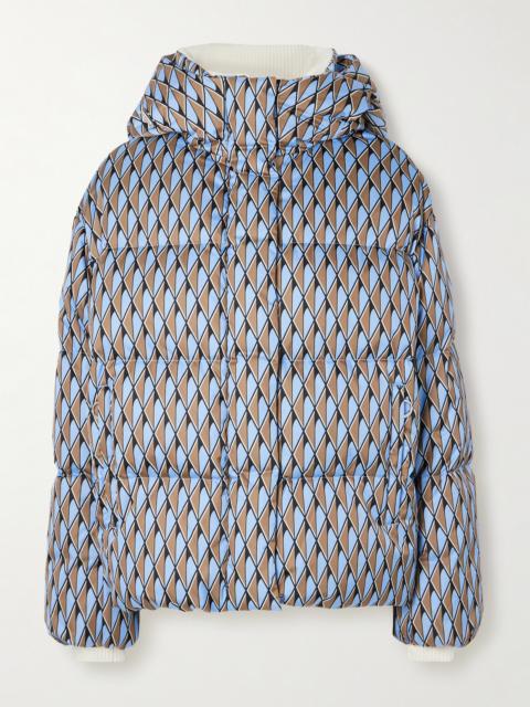 Fusalp Ada Diam Hooded Ribbed Knit-trimmed Printed Quilted Down Ski Jacket