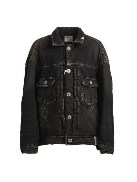 PUFFER DENIM JACKET / BLK