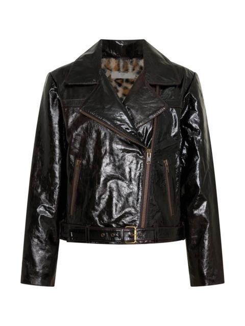 ONE TEASPOON Obsidian Moto Zip Leather Jacket - Merlot