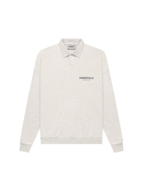 Fear of God Essentials Long-Sleeve Polo 'Light Heather Oatmeal'