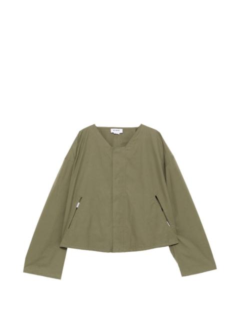 HED MAYNER collared cutwork jacket