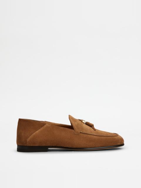 Tod's MULE LOAFERS IN SUEDE - BROWN