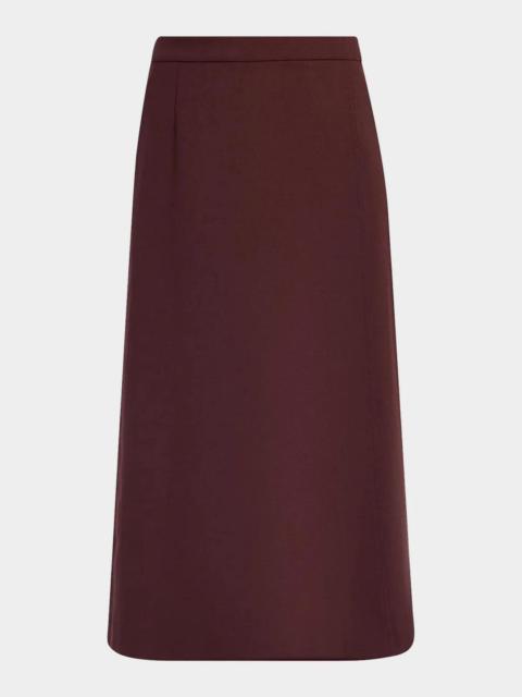 Lafayette 148 New York A-Line Stretch Wool Midi Skirt