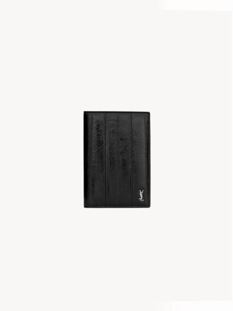 SAINT LAURENT TINY CASSANDRE PASSPORT CASE IN EEL