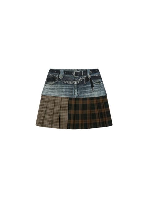 Andersson Bell Double Belt Printed Mini Skirt