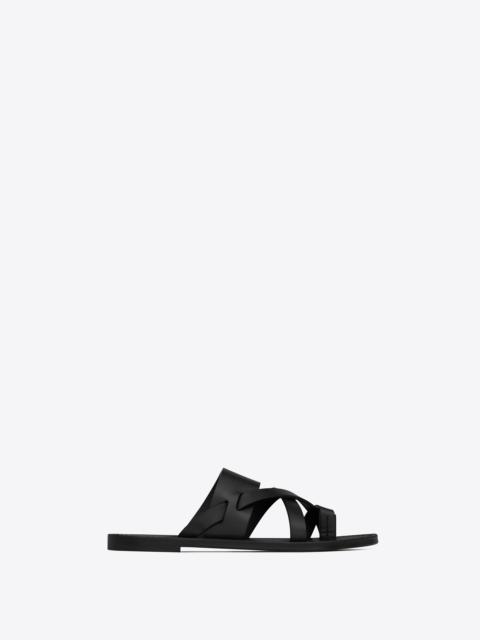 SAINT LAURENT culver flat mules in smooth leather