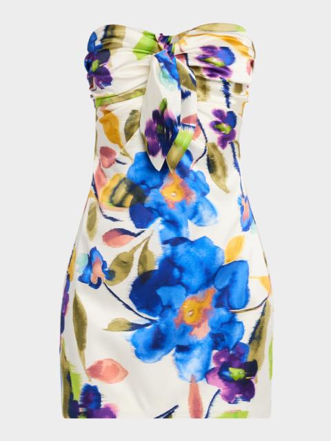 RAMY BROOK Orion Strapless Floral-Print Bodycon Mini Dress