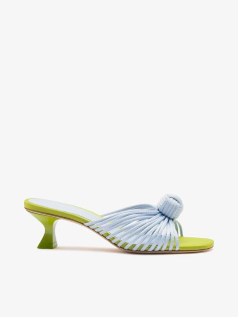 Larroudé Valerie Mule Powder Blue and Green Satin