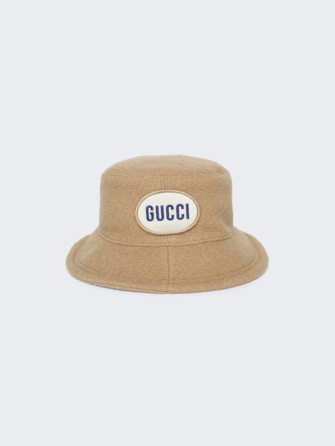 Bucket Hat With Patch Beige