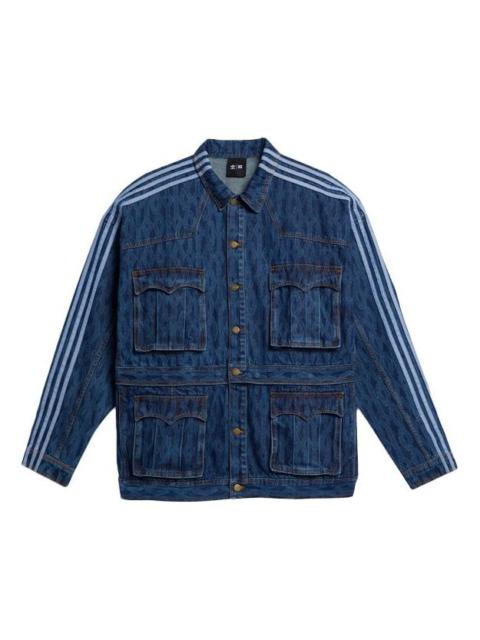 adidas adidas originals x IVY PARK Crossover Cotton Loose Detachable Denim Jacket Blue H61700