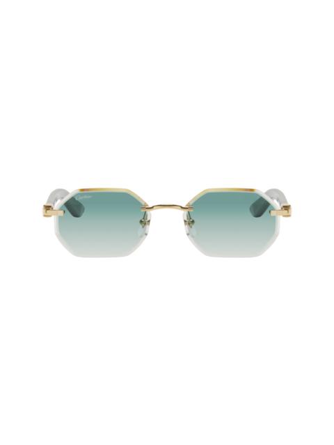 Cartier Gold 'C Allongé de Cartier' Sunglasses