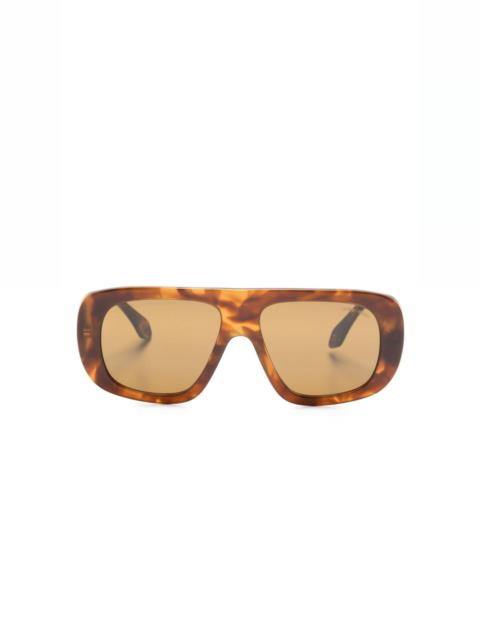 GIORGIO ARMANI logo-engraved oversize-frame sunglasses