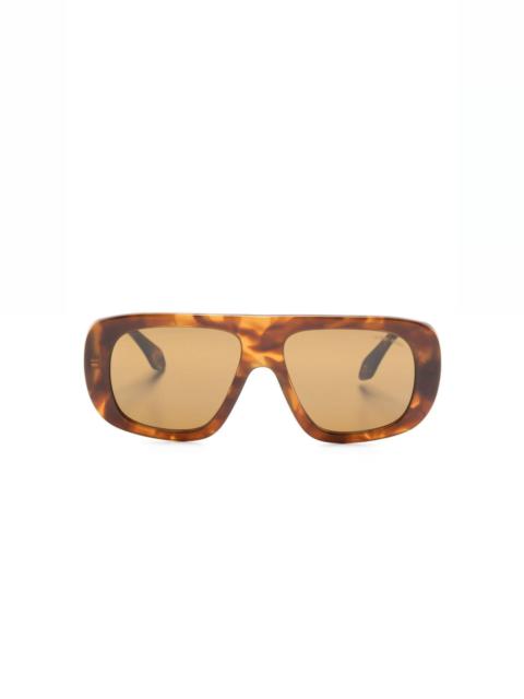 logo-engraved oversize-frame sunglasses