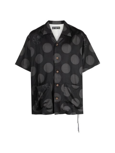 polka-dot-print silk shirt