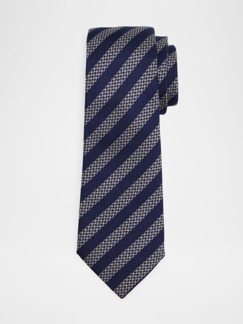 GIORGIO ARMANI Men's Woven Diagonal Stripe Silk Tie