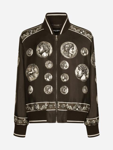 Dolce & Gabbana Coin print silk twill jacket