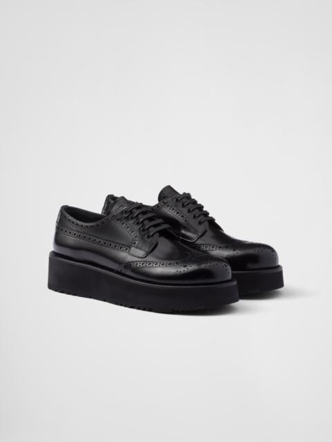 Brushed leather derby shoes