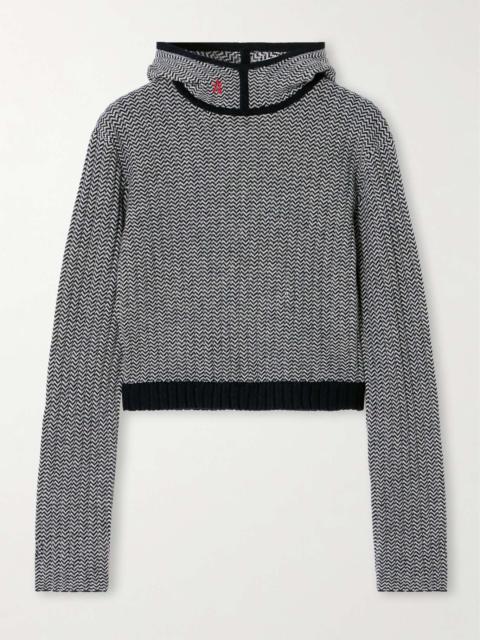 PERFECT MOMENT Jazzy jacquard-knit wool and cashmere-blend hoodie