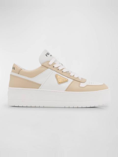 Downtown Bicolor Leather Low-Top Sneakers
