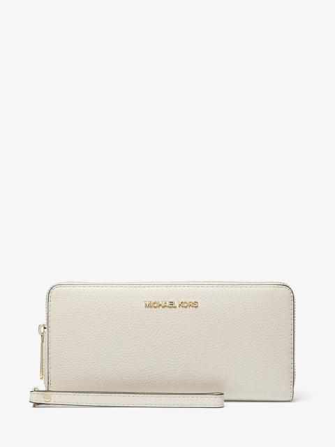 MICHAEL KORS Jet Set Travel Large Pebbled Leather Wristlet