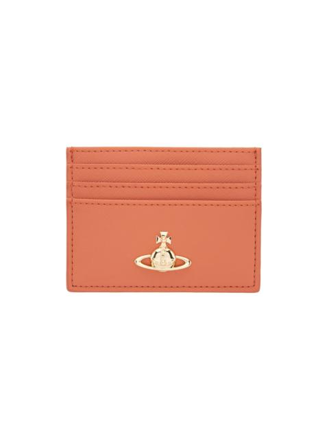Vivienne Westwood Orange Saffiano Card Holder