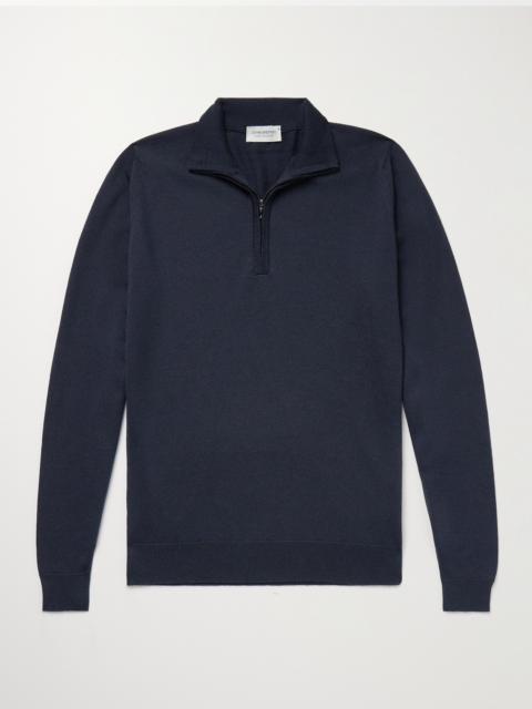 JOHN SMEDLEY Tapton Slim-Fit Merino Wool Half-Zip Sweater