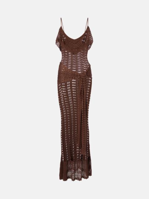 AYA MUSE Ruffled pointelle maxi dress