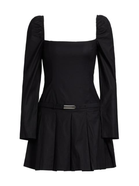 Reformation Women's Luella Poplin Square-Neck Minidress - Black